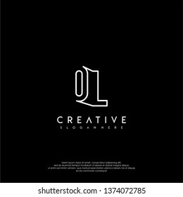 abstract clean modern lines OL logo letter design concept
