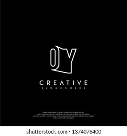 abstract clean modern lines OY logo letter design concept