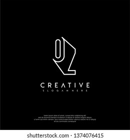 abstract clean modern lines OZ logo letter design concept