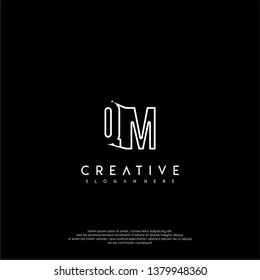 abstract clean modern lines QM logo letter design concept