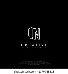 abstract clean modern lines QN logo letter design concept