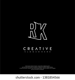 abstract clean modern lines RK logo letter design concept
