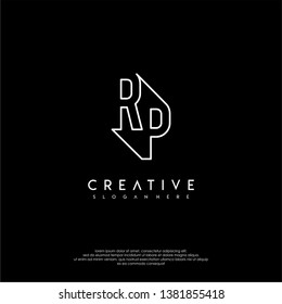 abstract clean modern lines RP logo letter design concept