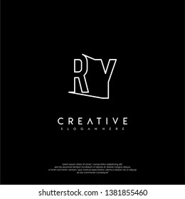 abstract clean modern lines RY logo letter design concept