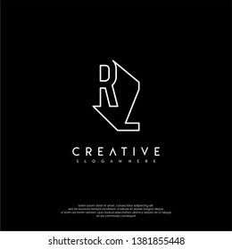 abstract clean modern lines RZ logo letter design concept