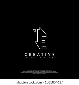 abstract clean modern lines TE logo letter design concept