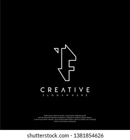 abstract clean modern lines TF logo letter design concept