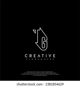 abstract clean modern lines TG logo letter design concept