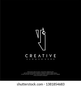 abstract clean modern lines TI logo letter design concept