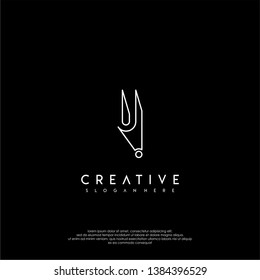abstract clean modern lines UI logo letter design concept