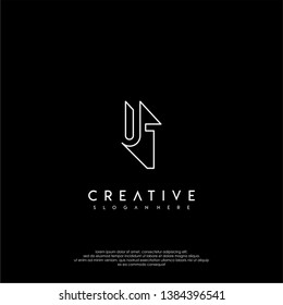 abstract clean modern lines UT logo letter design concept