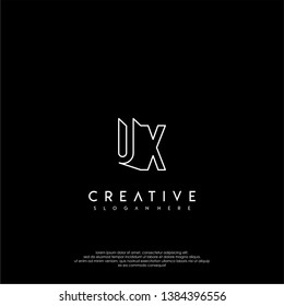 abstract clean modern lines UX logo letter design concept