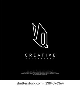 abstract clean modern lines VQ logo letter design concept