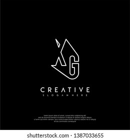 abstract clean modern lines XG logo letter design concept