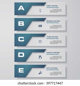 Abstract clean number banners template/5 steps banners layout. Vector. EPS10.