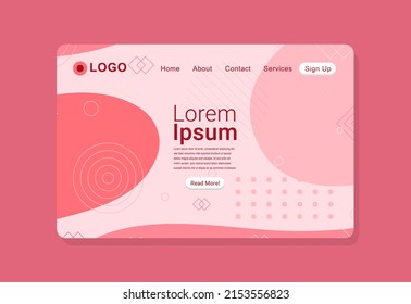Abstract Clean Pink Landing Page Design EPS10 great to be used as a perfect landing page for your website