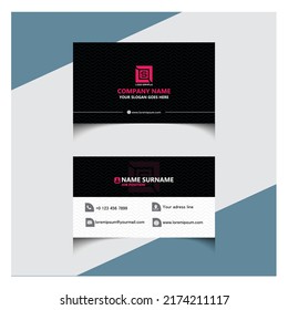 Abstract clean profession business card design. Combination of dark and light