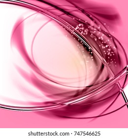 Abstract clean rose background. Expressive vector frame with contrast glowing line
