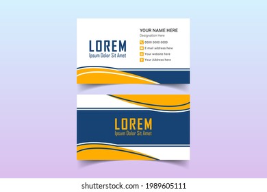 abstract Clean and simple Business Card Template, Modern horizontal name card, Flat Style. Stationery Design and visiting card, Creative and professional business card. Vector Illustration.