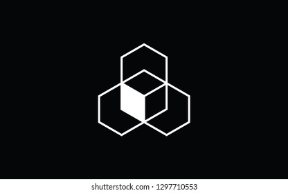 Abstract clean simple hexagon logo vector design. Geometic business logo icon design template. Abstract sign constructed from cubes and hexagons.