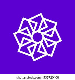 Abstract clean vector Logotype. It can also be seen as a flower or notes in a circle.