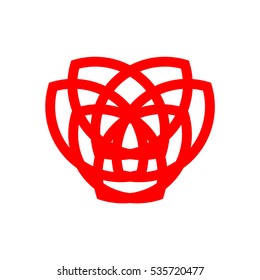 Abstract clean vector Logotype. It can also be seen as a head or skull.