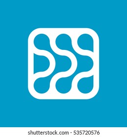 Abstract clean vector Logotype. It can also be seen as electronic circuits or a hard disk (cloud storage).