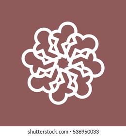 Abstract clean vector Logotype. It can also be seen as a flower, leaves in a circle or a wind turbine.