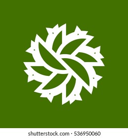 Abstract clean vector Logotype. It can also be seen as a leaves or christmas wreath.