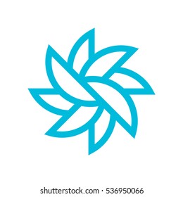 Abstract clean vector Logotype. It can also be seen as a flower, leaves in a circle or a wind turbine.