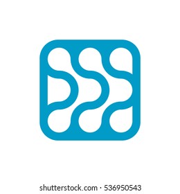 Abstract clean vector Logotype. It can also be seen as electronic circuits or a hard disk (cloud storage).