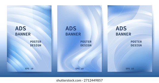 Anuncios de Vertical limpios Abstractas con curva blanca azul para el conjunto de Anuncios de anuncios.