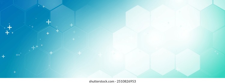 Fondo limpio Abstractas del patrón de las Formas del hexágono blanco y azul. Concepto futurista de la tecnología de la atención sanitaria. Ilustración vectorial