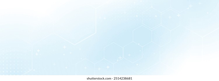 Fondo limpio Abstractas del patrón de las Formas del hexágono blanco y azul. Concepto de tecnología sanitaria. Ilustración vectorial