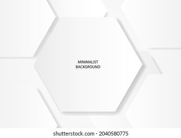 Abstract clean white hexagonal shapes, EPS 10 vector background