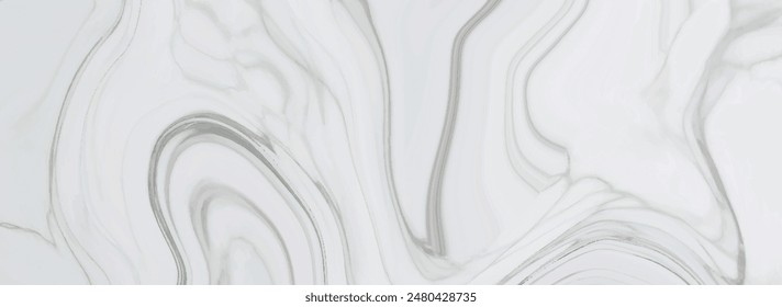 Abstract clean white marble texture banner vector background. Abstract background with marbled texture pattern in elegant fluid wavy swirls and curled pattern.  natural fluid art marble in alcohol ink