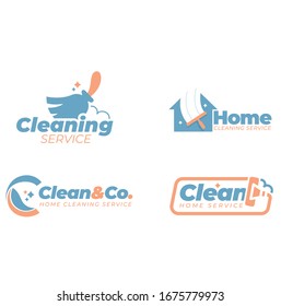 Abstract cleaning logo style collection