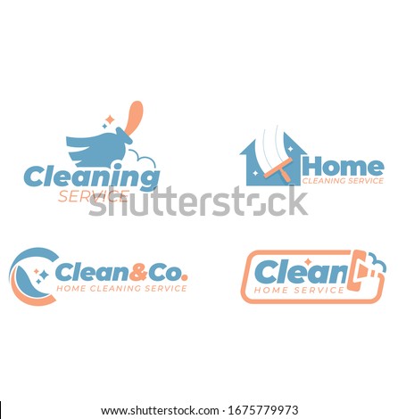 Abstract cleaning logo style collection