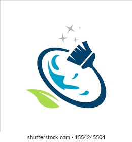 Abstract Cleaning Service Logo design vector. Clean house icon template isolated.