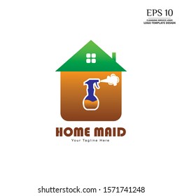 abstract cleaning service logo, house cleaning, business 