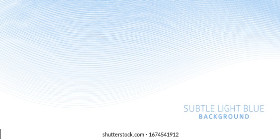 Abstract clear background with thin wavy pale blue lines. Subtle vector graphic pattern