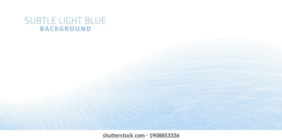 Abstract clear background with thin wavy light blue lines. Subtle vector graphic pattern