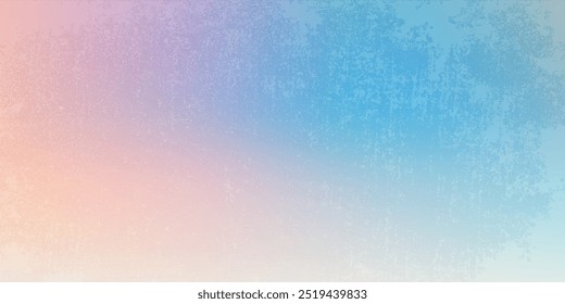 Abstract clear blue sky. Pastel rainbow. Light blue, pink and yellow color vector banner. Pastel gradient sky pattern. Blurred light fuzz colorful gradient background. Vector soft horizontal backdrop