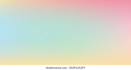 Abstract clear blue sky. Pastel rainbow. Light blue, pink and yellow color vector banner. Pastel gradient sky pattern. Blurred light fuzz colorful gradient