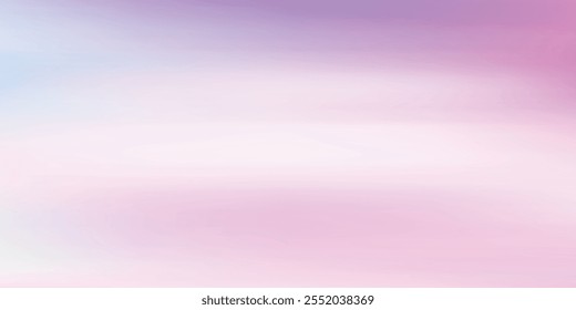 Abstract clear blue sky. Pastel rainbow. Light blue, pink and yellow color vector banner. Pastel gradient sky pattern. Blurred light fuzz colorful gradient background. 