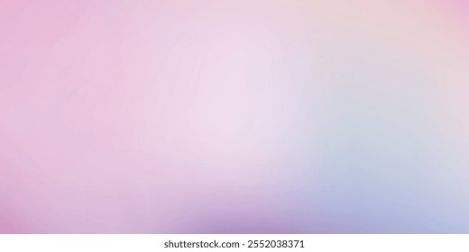 Abstract clear blue sky. Pastel rainbow. Light blue, pink and yellow color vector banner. Pastel gradient sky pattern. Blurred light fuzz colorful gradient background. 