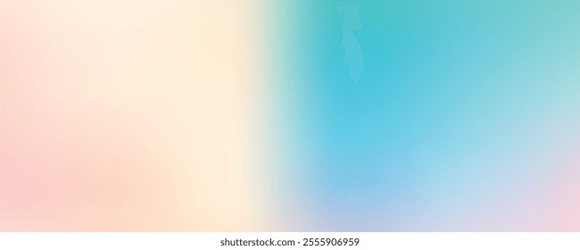 Abstract clear blue sky. Pastel rainbow. Light blue, pink and yellow color vector banner. Pastel gradient sky pattern. Blurred light fuzz colorful gradient background.