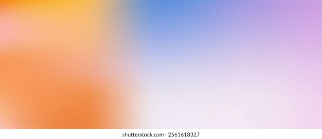 Abstract clear blue sky. Pastel rainbow. Light blue, pink and yellow color vector banner. 