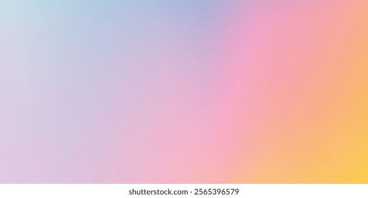 Abstract clear blue sky. Pastel rainbow. Light blue, pink and yellow color vector banner. Pastel gradient sky art simple modern design