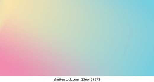 Abstract clear blue sky. Pastel rainbow. Light blue, pink and yellow color vector banner. Pastel gradient sky pattern. vector